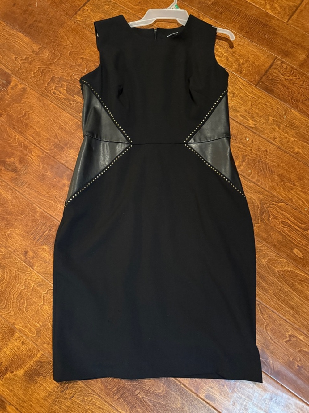 Black Stud-Trim Sheath Dress